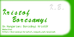 kristof borcsanyi business card
